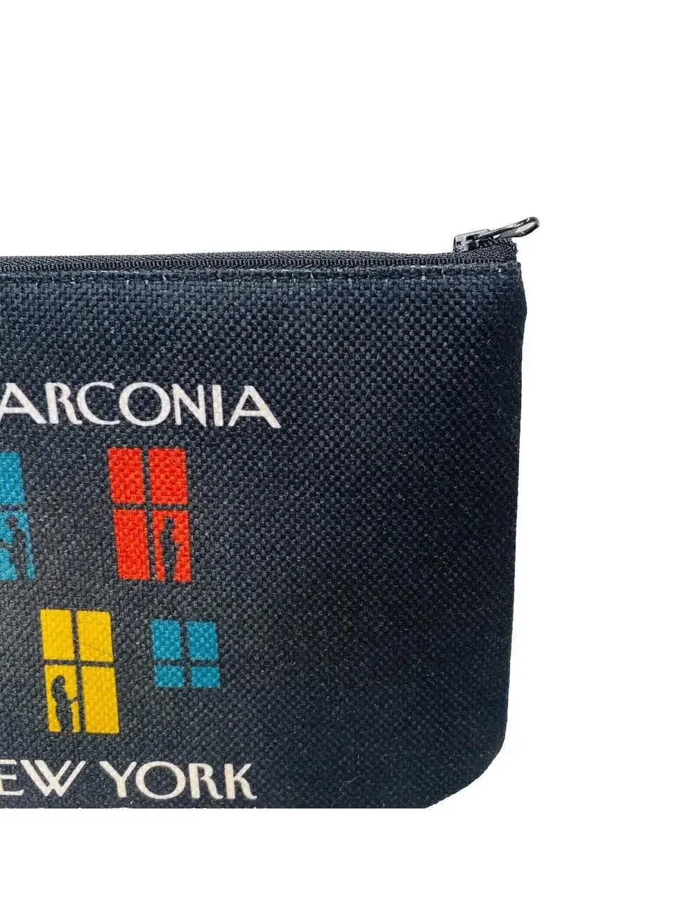 The Arconia New York Makeup Bag Pencil Case Zipper Top Black New